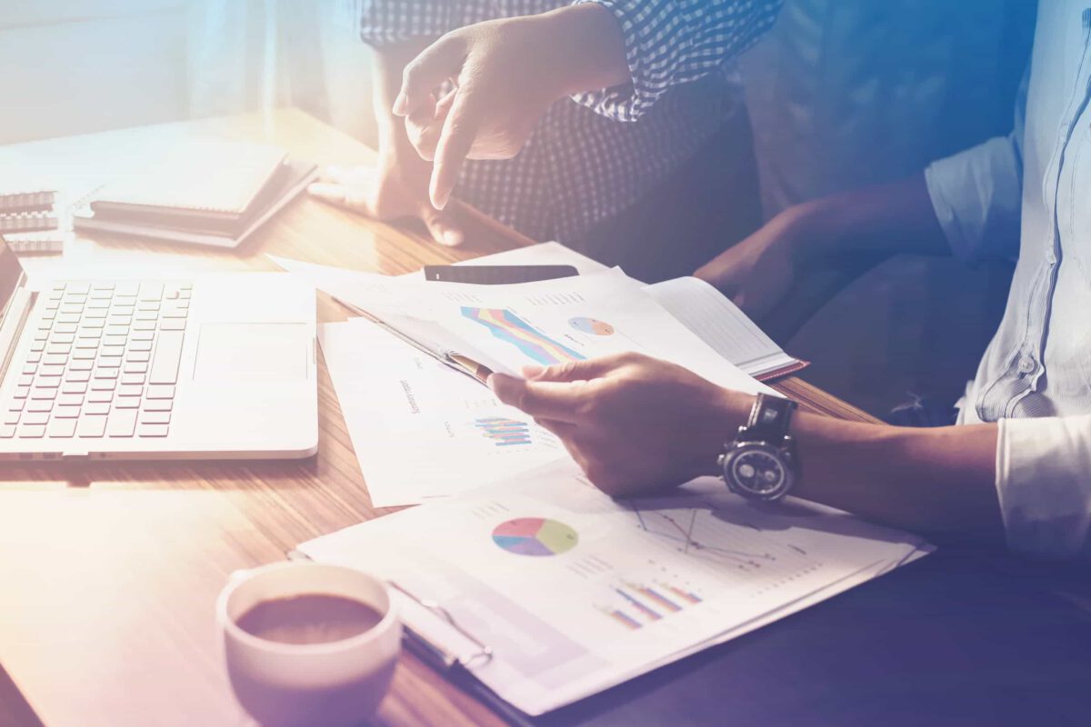 People review documents containing graphs